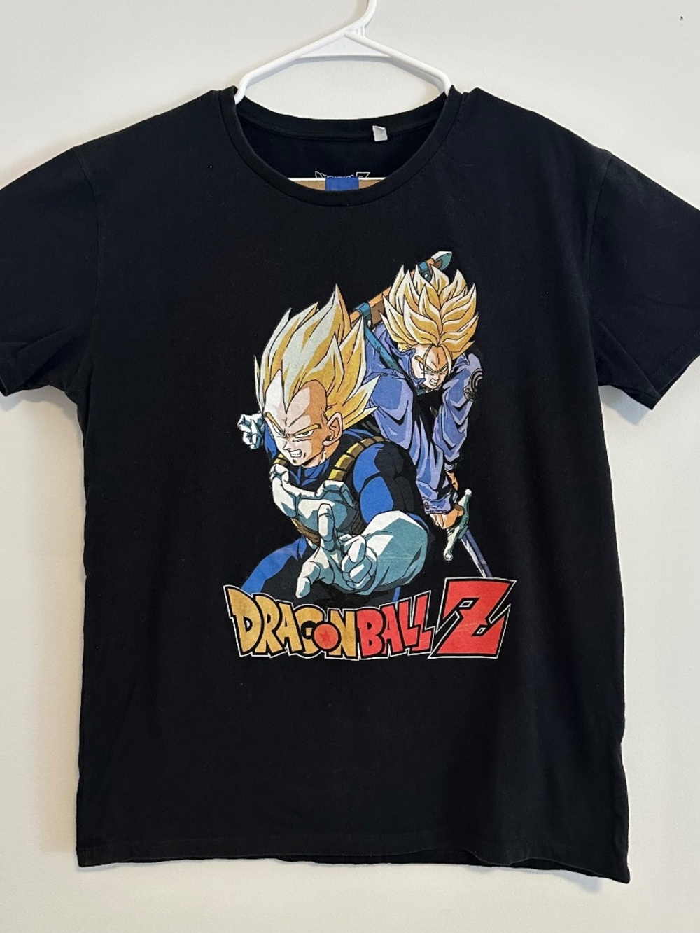 Dragon Ball Z Vegeta & Trunks Graphic Print T-Shirt Large Black Y2K Short Sleeve